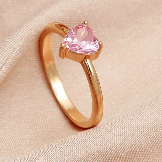 Anello cuore zircone coppia