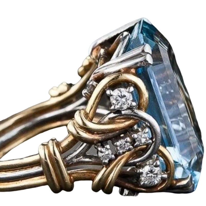 Anello francese geometrico zirconi