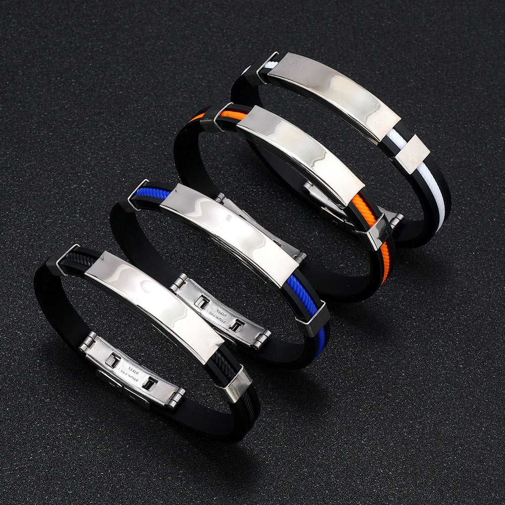 Bracciale titanio silicone