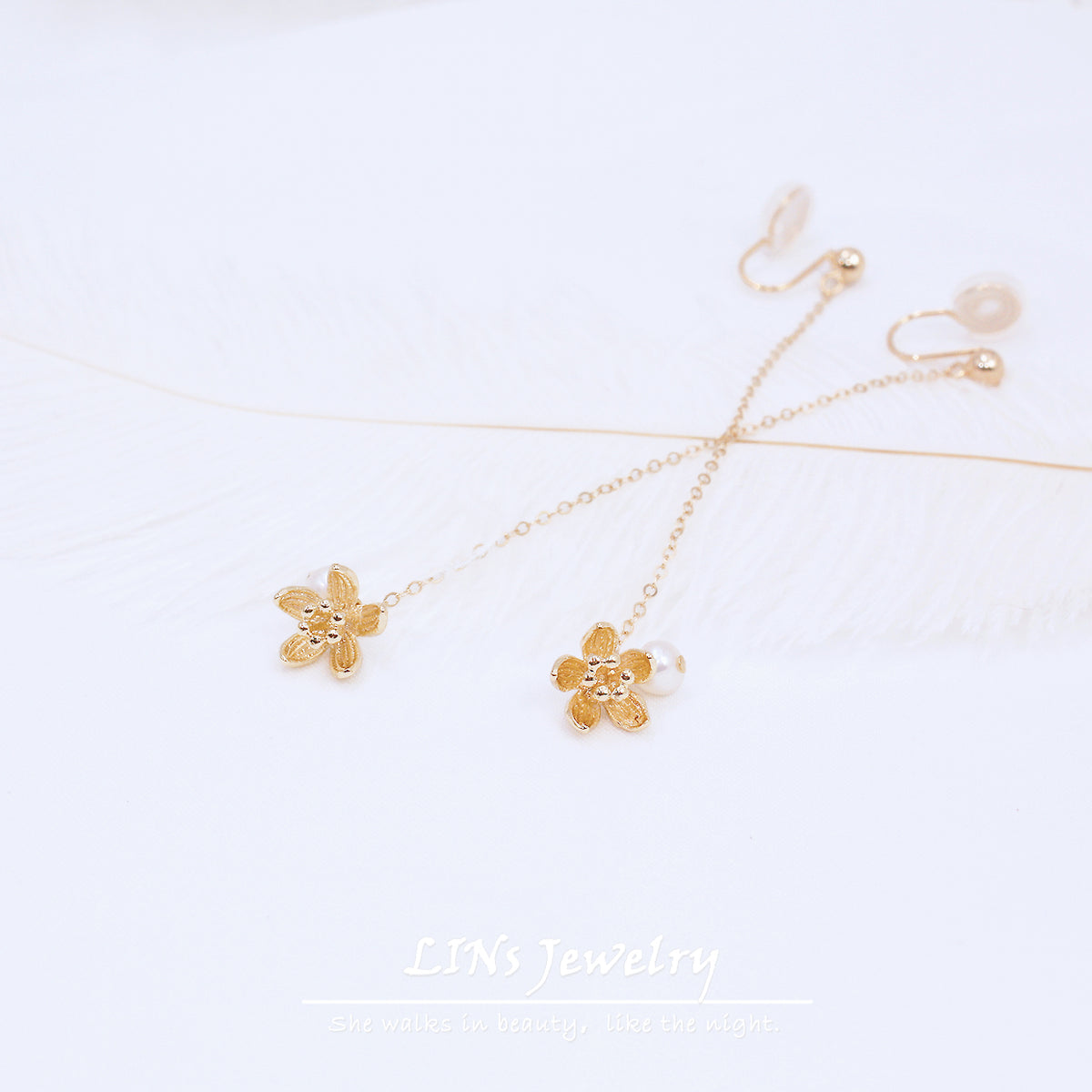 Orecchino Clip Loto Oro
