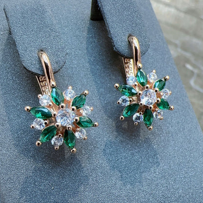 Clip Orecchio Fiore Verde