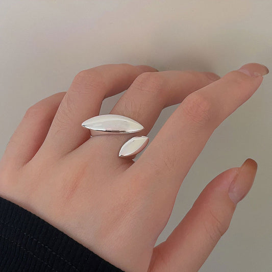 Anello geometrico argento aperto