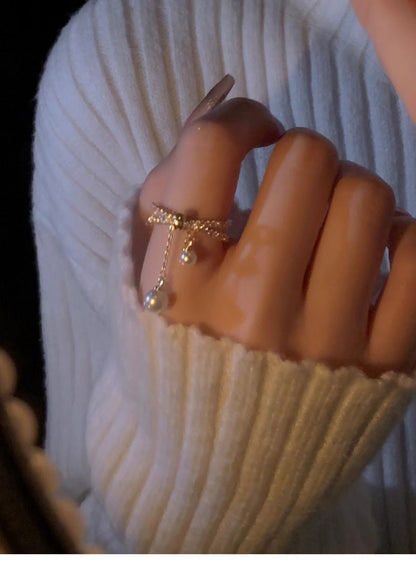 Anello perla barocca doppio strato