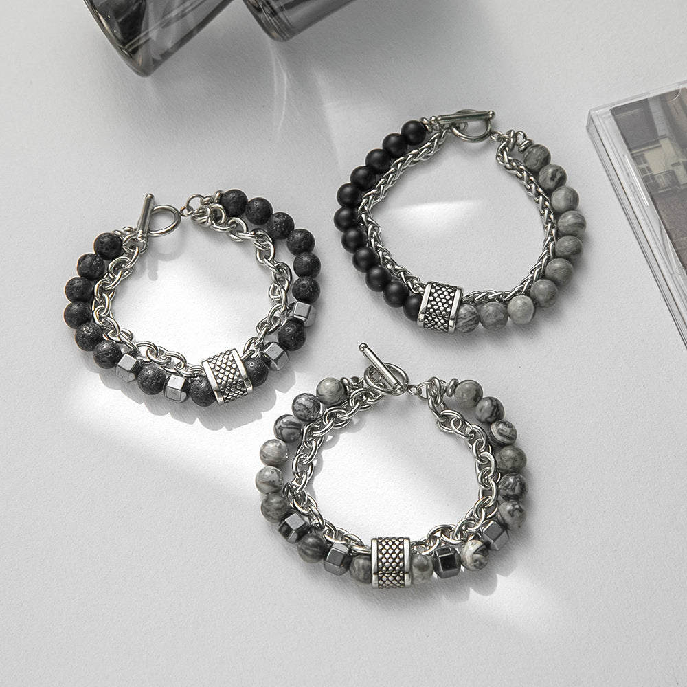 Bracciale perline pietra naturale