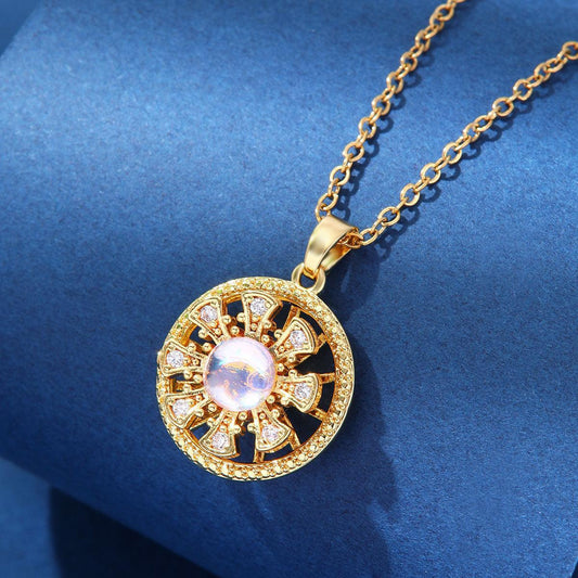 Collana fiore in acciaio titanio