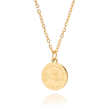 Collana teschio titanio rotonda