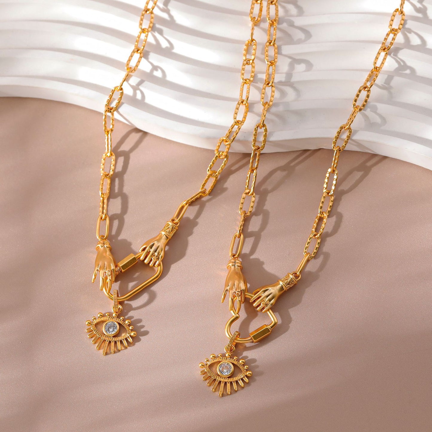 Collana occhio del male zirconi oro