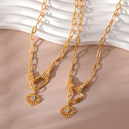 Collana occhio del male zirconi oro