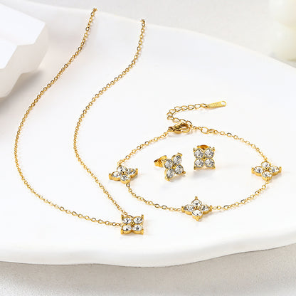 Set collana, braccialetto, orecchini gipsofila