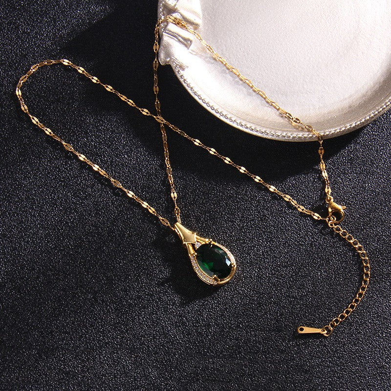 Collana titanio smeraldo