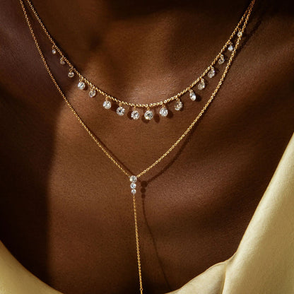 Collana goccia d'acqua con strass