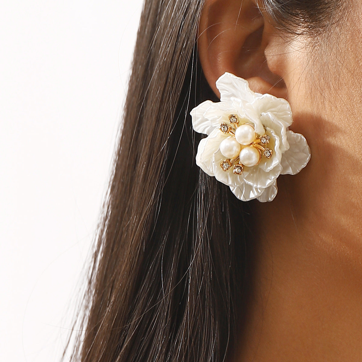 Collana camelie perla