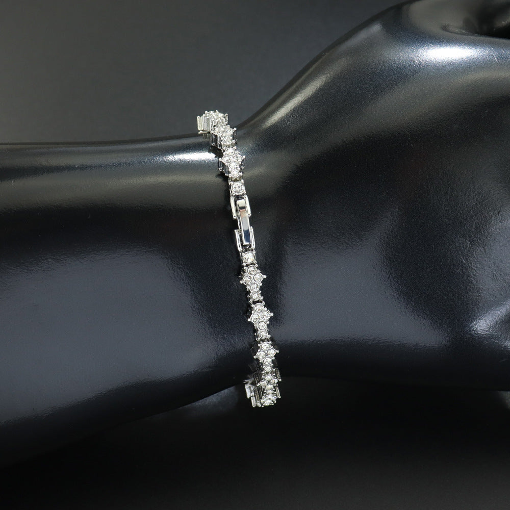 Bracciale tennis con fiori