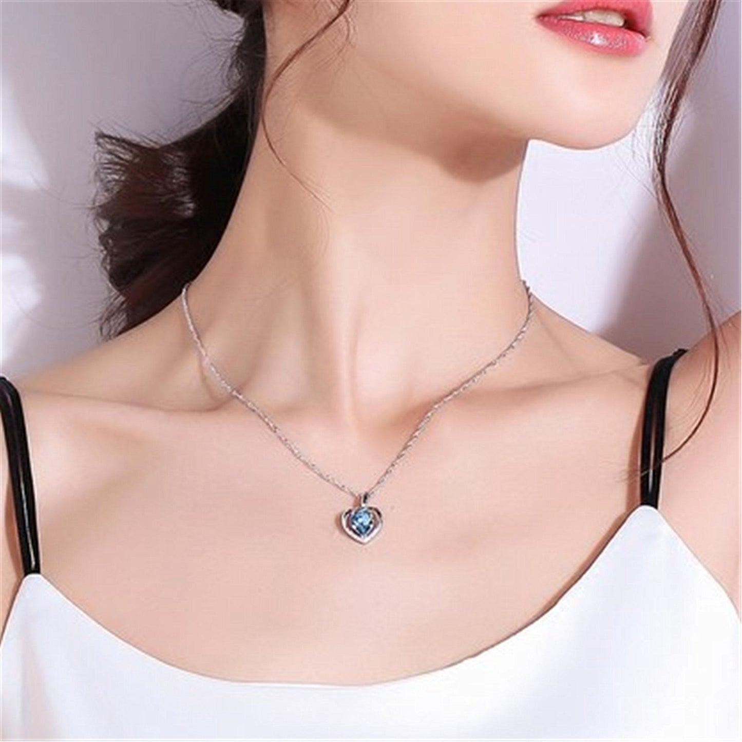 Collana cuore e cristalli