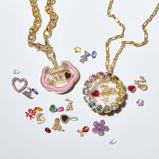Collana cuore zirconi scatola di vetro