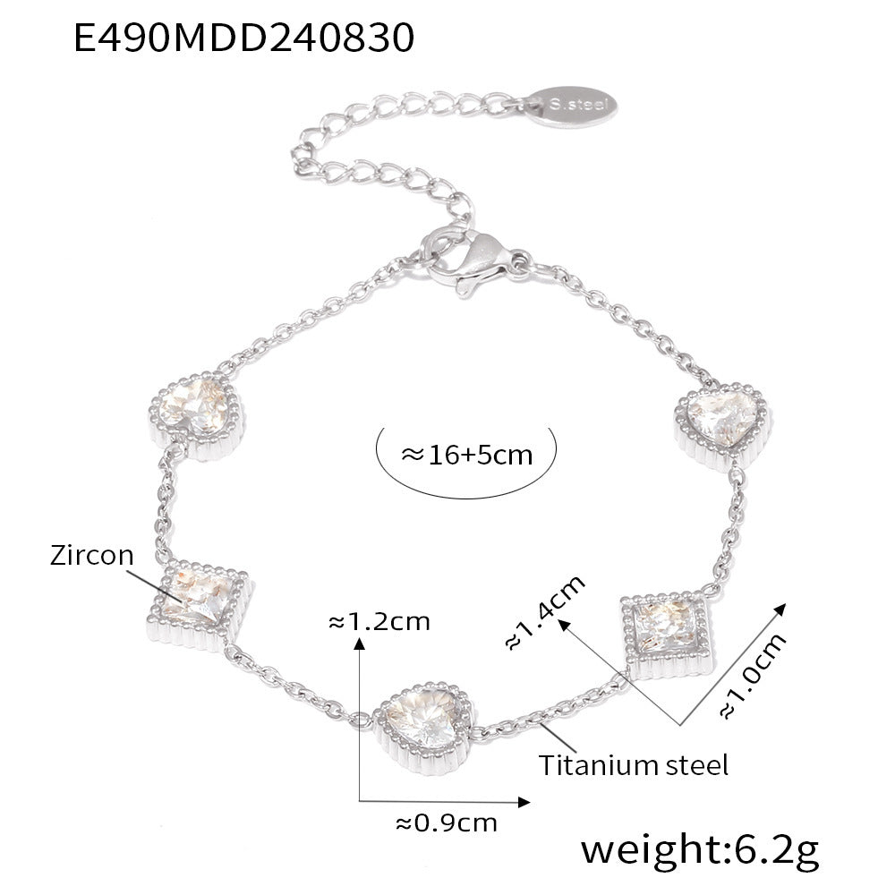 Braccialetto quadrato in zircone