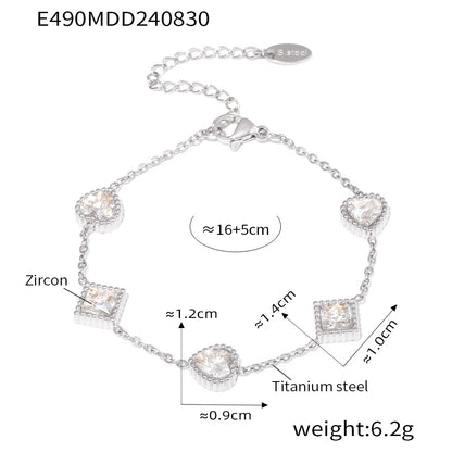 Braccialetto quadrato in zircone