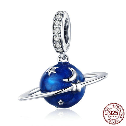 Ciondolo argento pianeta blu