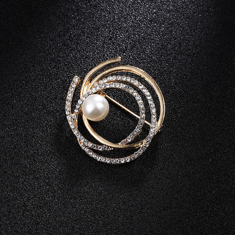 Spilla perla strass