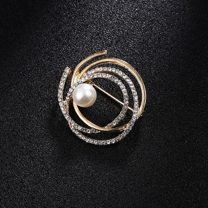 Spilla perla strass
