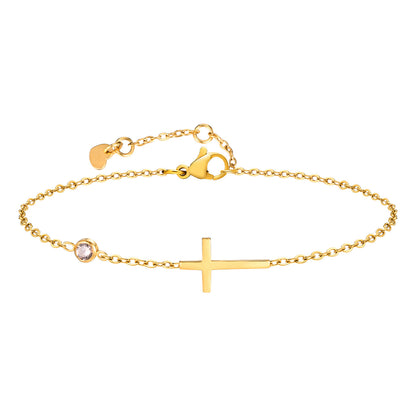 Bracciale croce pietre nascita