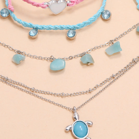 Cavigliera intrecciata blu