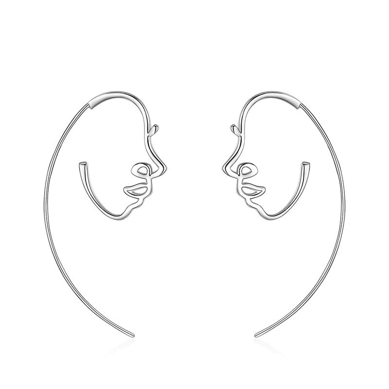 Orecchini Argento Linee Astratte