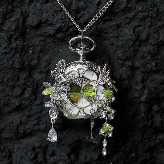 Orologio tasca coppia farfalla