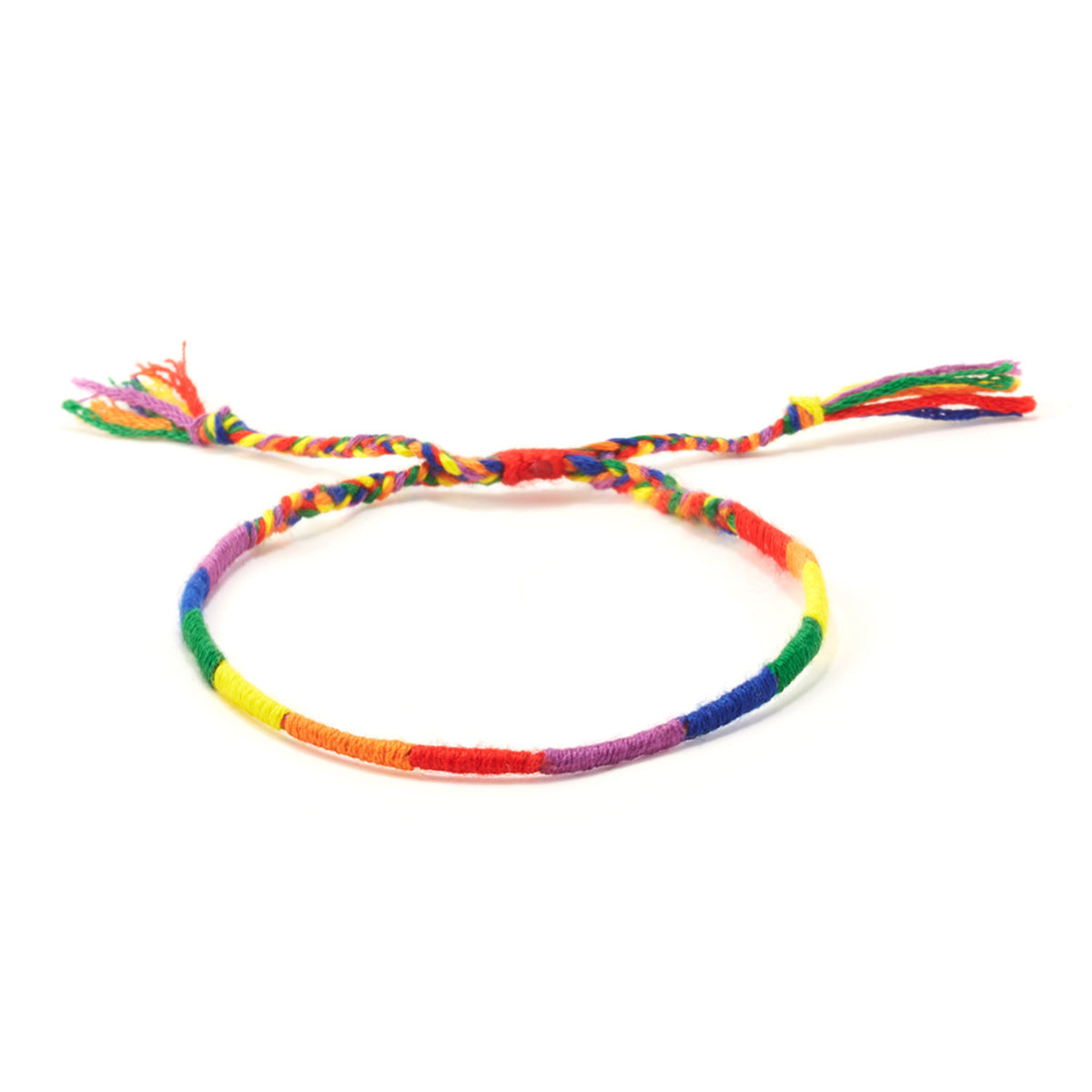 Braccialetto intrecciato arcobaleno