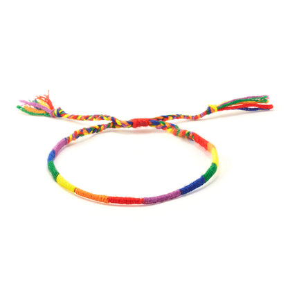Braccialetto intrecciato arcobaleno