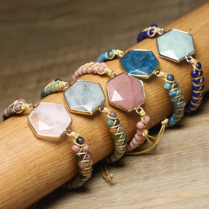 Bracciale pietre naturali intrecciato