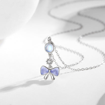 Collana farfalla argento in vetro