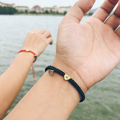 Bracciale intrecciato cuore acciaio