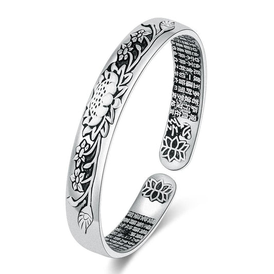 Bracciale argento foglia di loto
