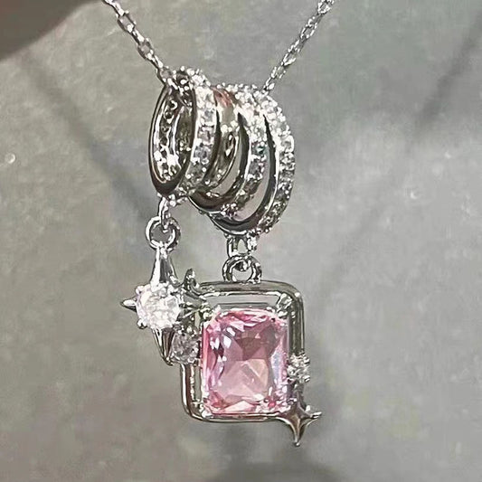 Collana quadrata zirconi