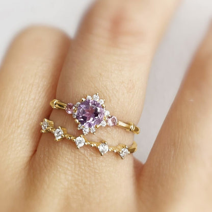 Anello ametista set fiori