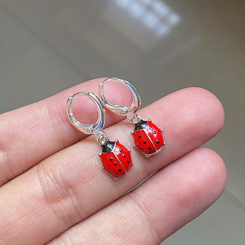 Orecchini coccinella smaltati