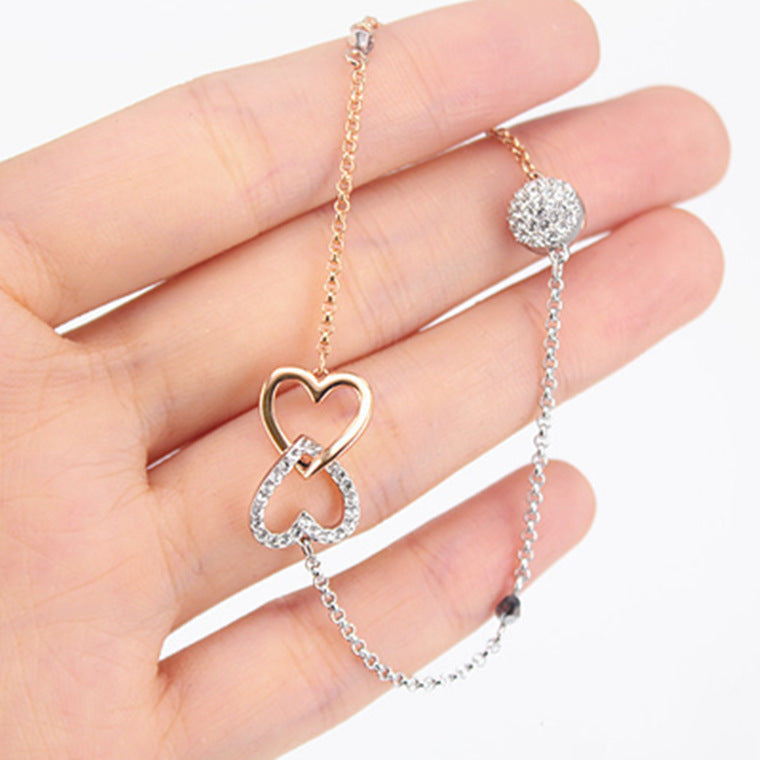 Collana Doppio Cuore Diamanti