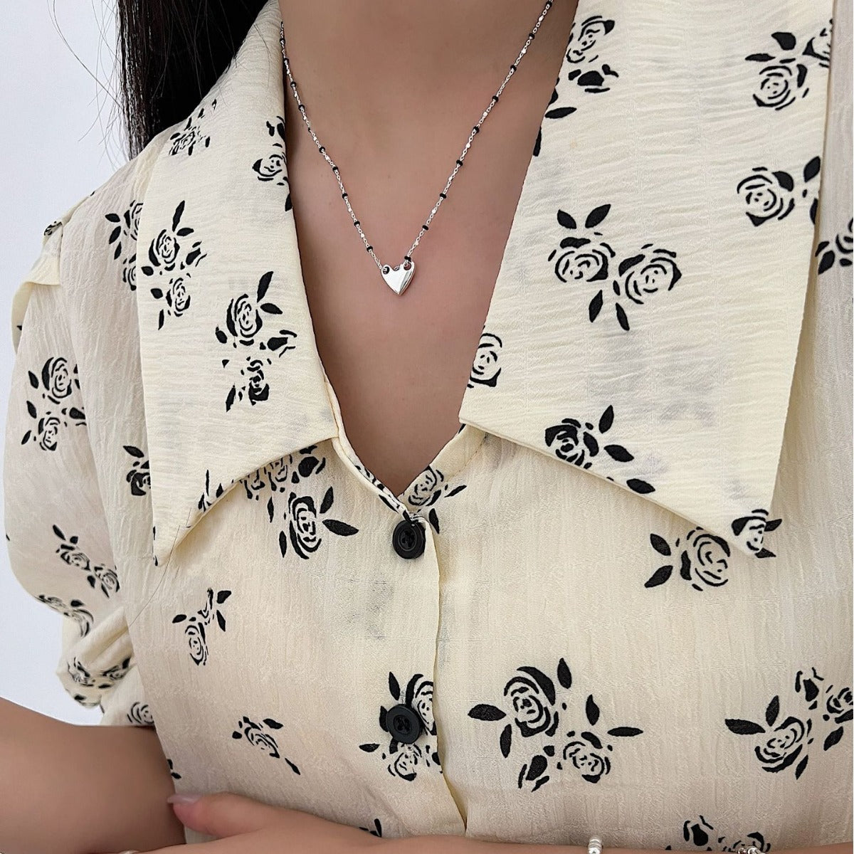 Collana cuore e croce