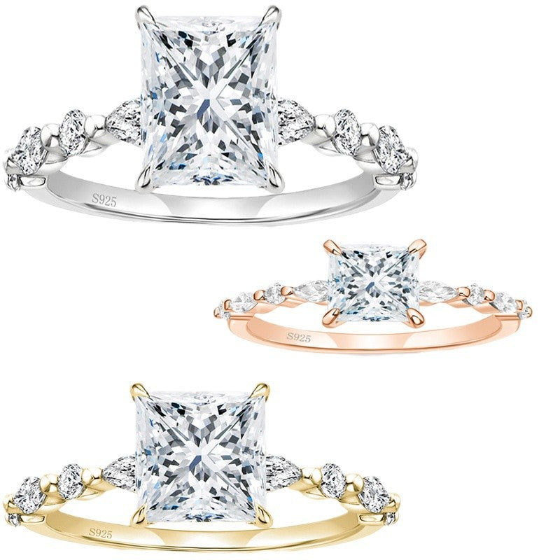 Anello zircone princess