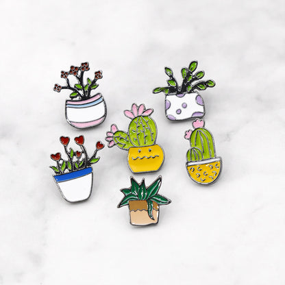 Spilla cactus in vaso
