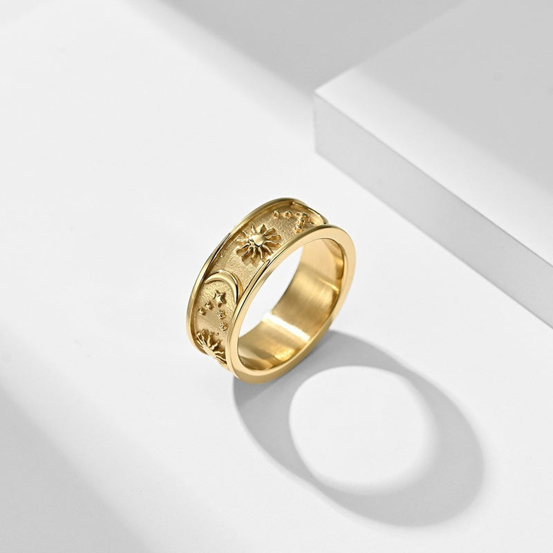 Anello boho stelle luna
