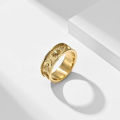 Anello boho stelle luna