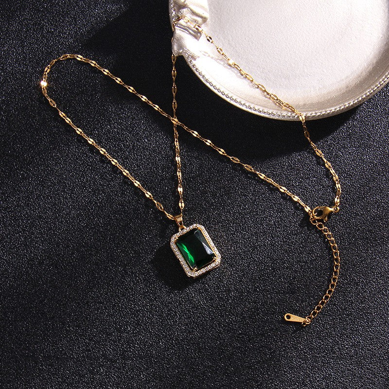 Collana titanio smeraldo