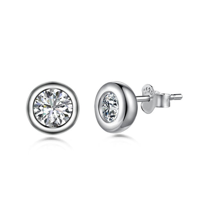Orecchini zircone argento perno smaltati