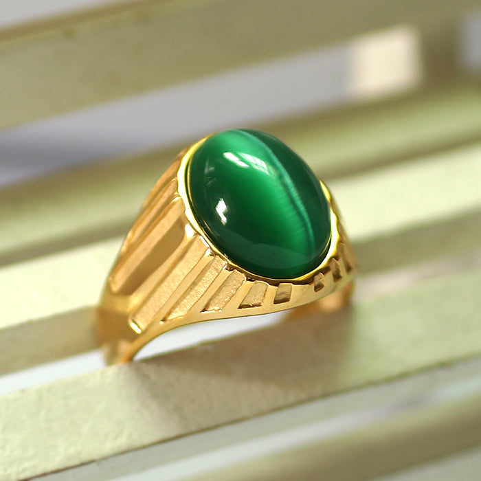 Anello opale verde da uomo