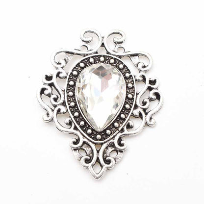 Spilla fiore goccia argento