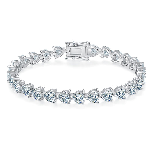 Bracciale tennis a cuore