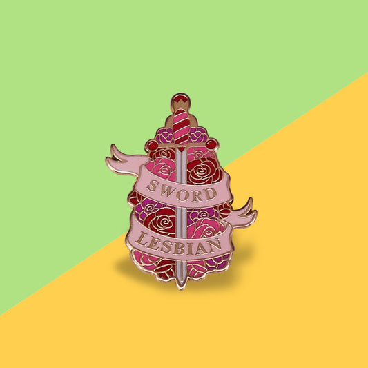 Spilla rosa e spada