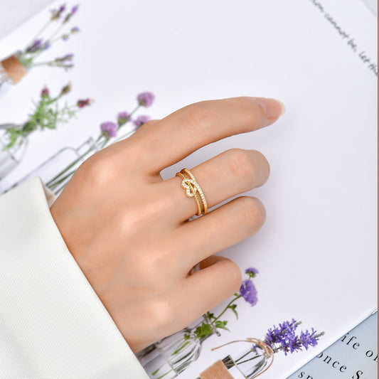 Anello cuore placcato oro